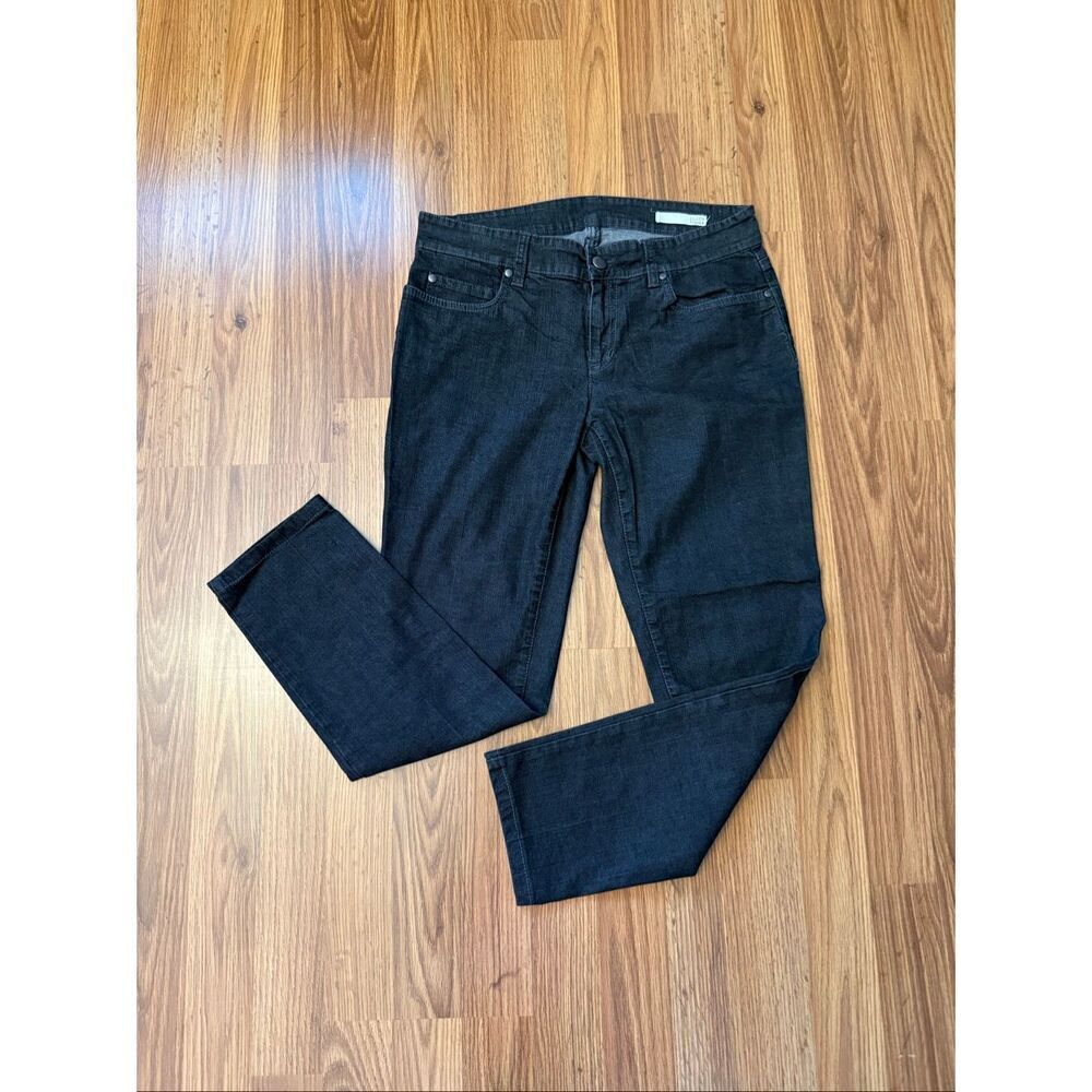 Eileen Fisher Women's Organic Cotton Cropped Ankle Jeans Black Dark Wash Size 4
